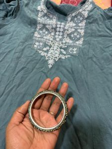 Avaasa Blue Embroidered Dress With Jeans