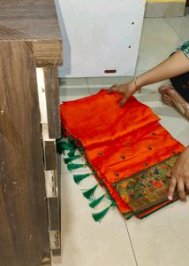 Peshwai Paithani With Green Kath