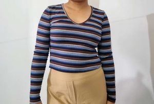 Striped Long Sleeve Top