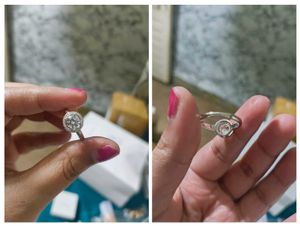 GIVA Silver Zircon Sunshine Halo Ring