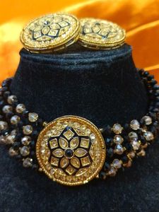 Original Kundan Jwellery Gray Color