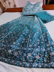 🩵 BANARASHI SILK LEHGA+2 FREE SLING BAGS💙