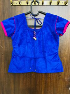 HALF SAREE BLUE PINK