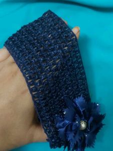 Navy Blue Flower Headband