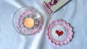 Set of 2 Blooming Heart Coaster