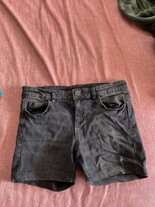 Black Denim Shorts