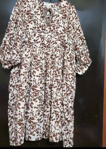 Brown🟤 Printed Dress For Girl Or Women 46 Bust