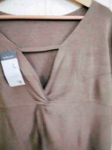 Brown Twist Front Top