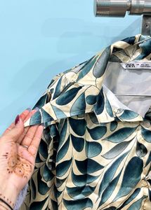 Zara Leaf Print Shirt, Top Style