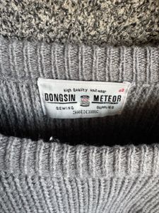 Gray Knit Pullover Sweater