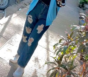 Brown and blue riped Denim Pants Combo