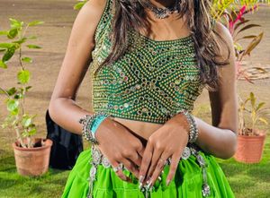 Green Embellished Blouse