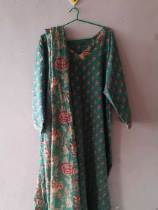 Floral Green Kurta Set