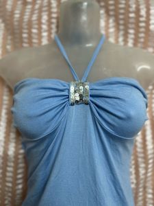 Blue Halter Top