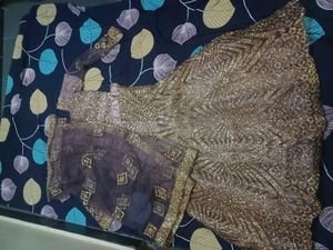 lehenga with small pipes like beads.