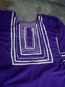 Purple Embroidered Kurti