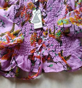 Colourful Smoked Floral Top