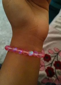 Pink Beaded Dumbbell Bracelet and necklace