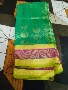 Green &amp; Gold Saree