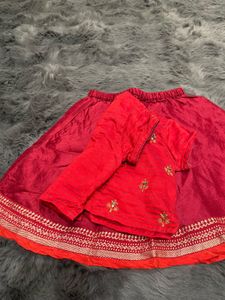 FabIndia Red Girls' Lehenga Choli