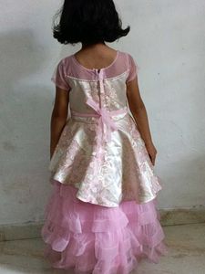 Pink Floral Girls Party Dress