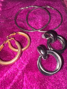 Combo Hoop Earrings Set Of 3