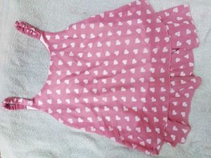 Pink Heart Print Tank Top
