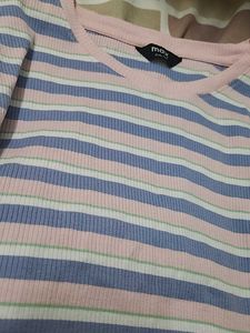 Max Fashion Striped Ribbed Top