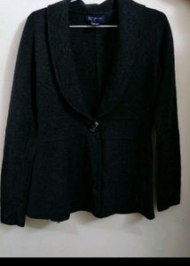 Elegant Black Pure Wollen Coat 🧥