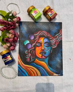Abstract Woman Space Canvas Painting