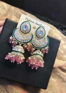 Baby pink And silver Earrings