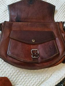 raw leather slingbag