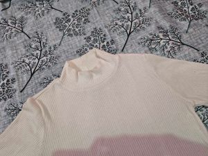 White Mock Neck Top