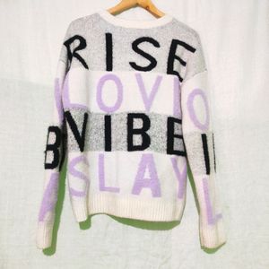 MAX Typographic Wool Round Neck Sweater
