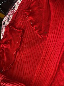 Red Knit Top with Bolero