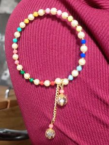 Colorful Beaded Bracelet Rakhi For Bhabi