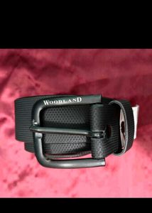 WOODLAND Black leather belt
