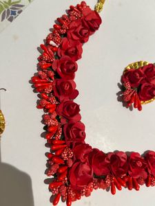 Red Floral Jewellery Set
