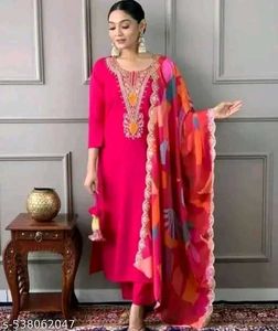 Latest New Kurti Dupatta And Bottom Set