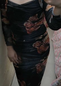 Floral Mesh Bodycon Dress
