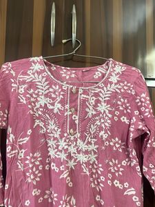 Pink Embroidered Kurta