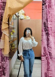 White Cute Top