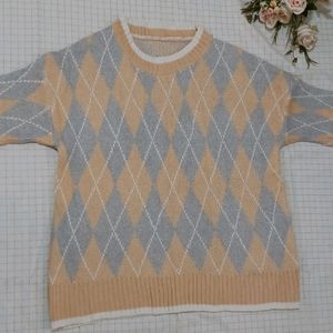 Pinteresty Argyle Knitted Pullover