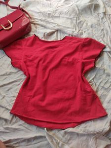 Casual Cotton Blend Knit Top
