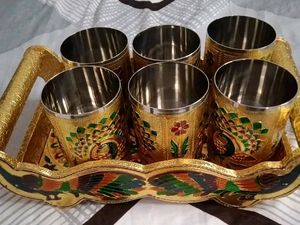 Wooden Tray Glasses