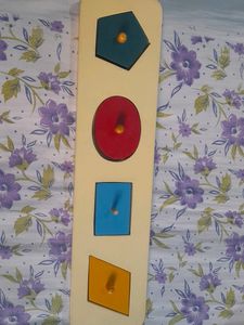 Wooden Knob And Peg Puzzle For Shapes