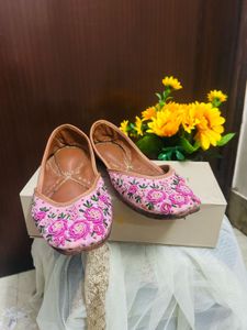 Needledust Floral Embroidered Flats