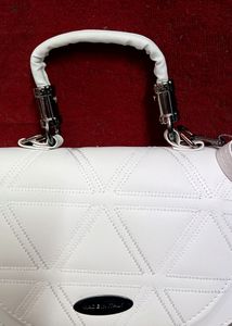 White Leather Handbag Sling Bag New