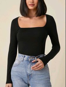 Black square neckTop