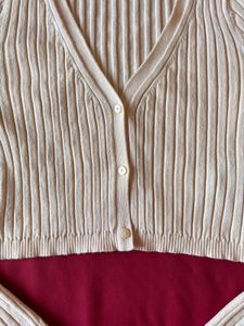 H&amp;M Beige Classic Cardigan Sweater